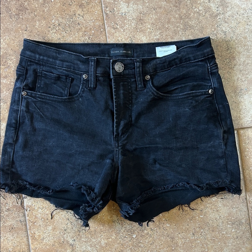 Silver Jeans Black Denim Shorts 3in inseam